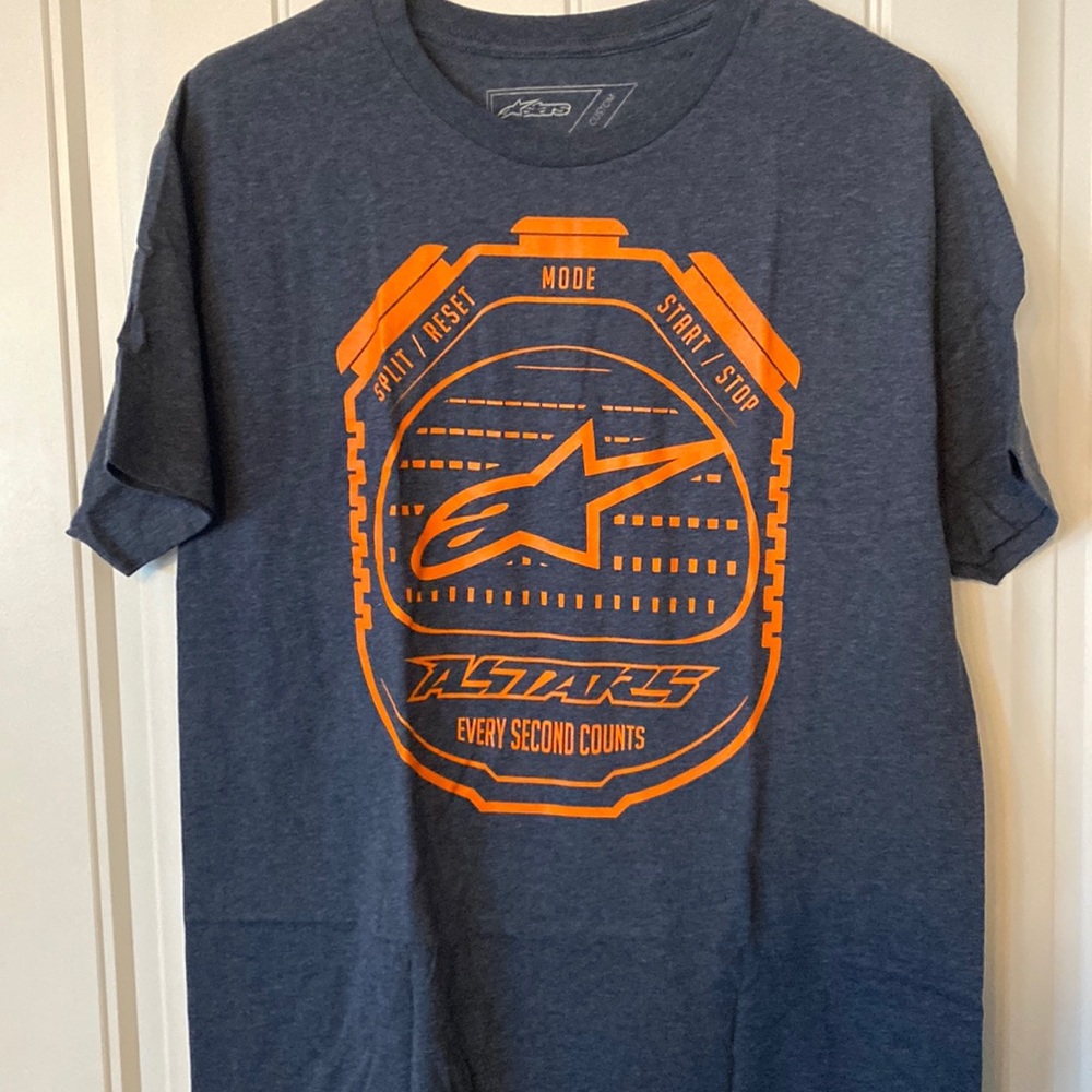 Mens alpinestars tshirt, grey, size medium